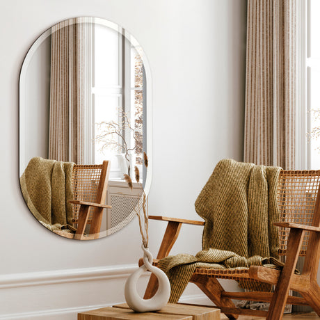Ovalt spejl med facetkant - Nivo - Incado