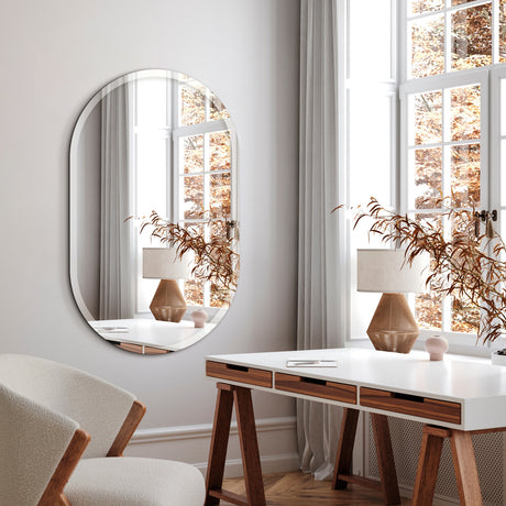 Ovalt spejl med facetkant - Nivo - Incado