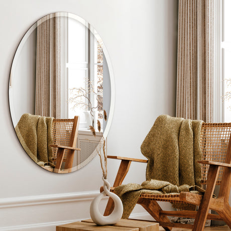 Ovalt spejl med facetkant - Nova - Incado