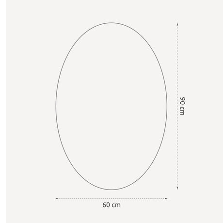 Ovalt spejl med facetkant - Nova - Incado