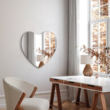 Organisk spejl med facetkant - Heart