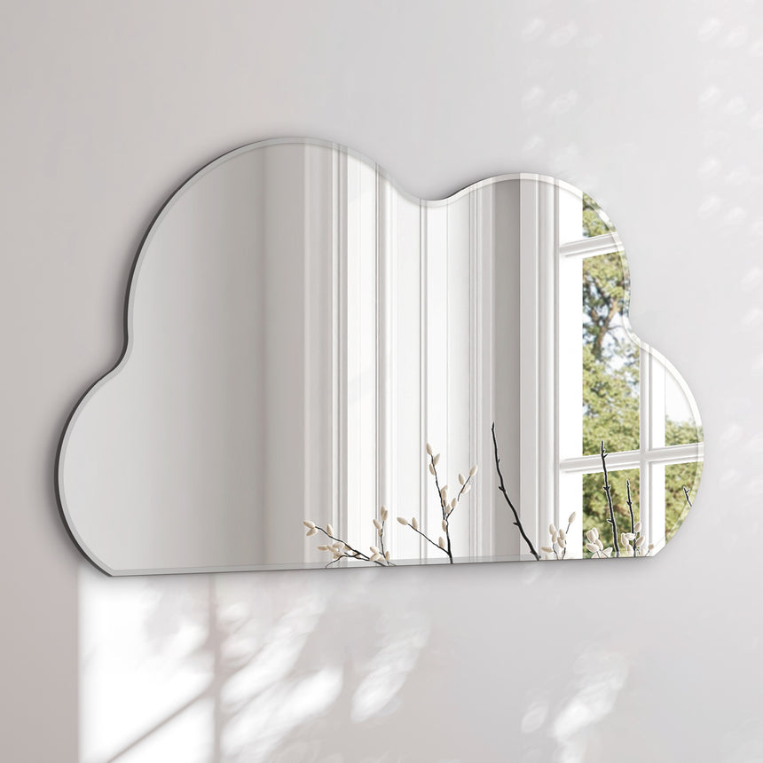 Organisk spejl med facetkant - Cloud