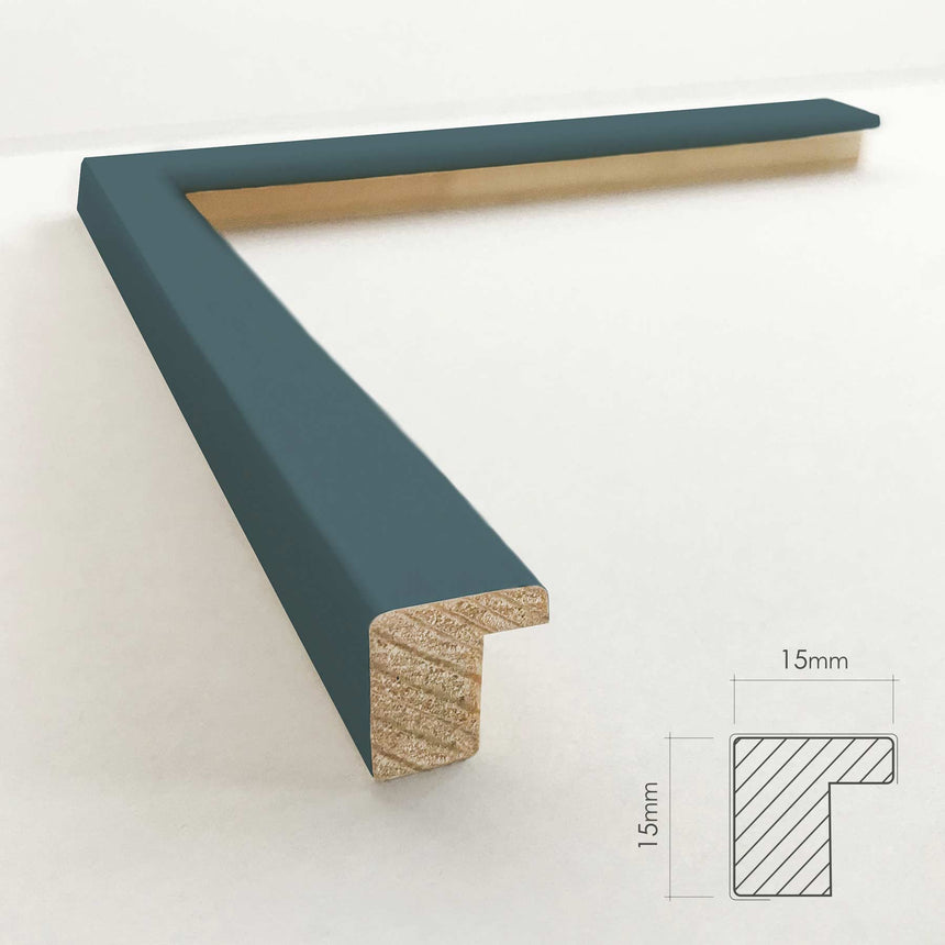Luksus plakat med blå ramme - Elementary IX - Artist Paper - Incado