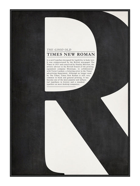 R - Typografi - Plakat 30 x 40  cm Plakat