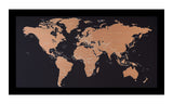 Metal verdenskort med sort ramme - Kobber - Incado