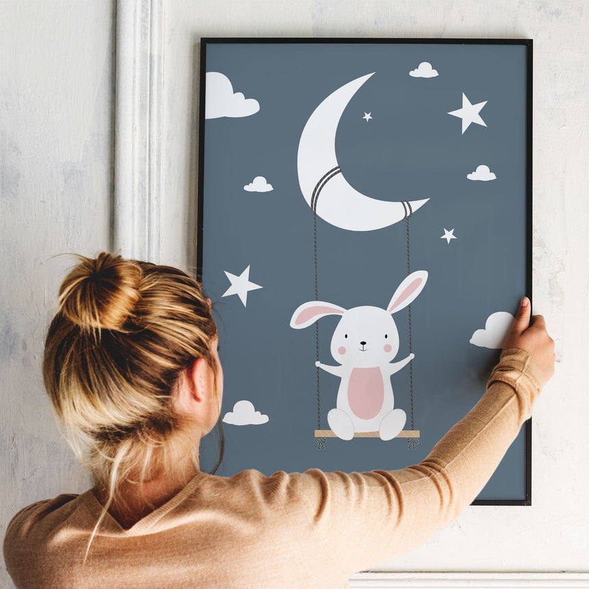 Plakat - Rabbit On a Swing - Memory Art - Incado