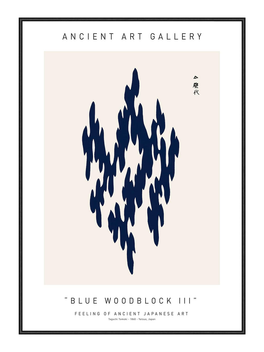 Plakat - Blue Woodblock III - Ancient Art - Incado