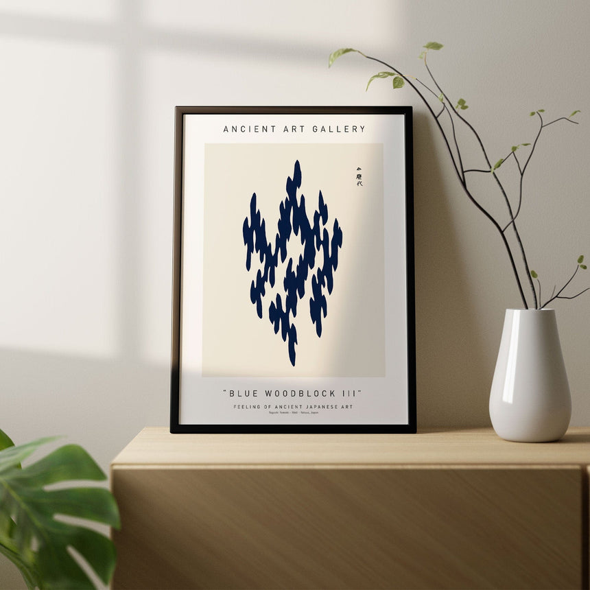 Plakat - Blue Woodblock III - Ancient Art - Incado