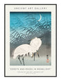 Egrets And Reeds In Moonlight 21 x 29,7  / A4 cm Plakat