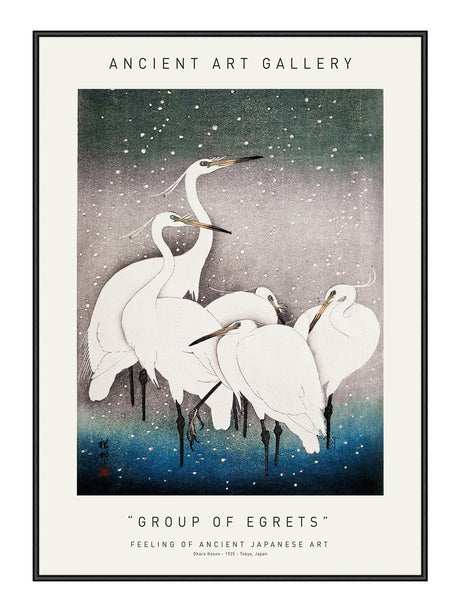 Plakat - Group of Egrets - Ancient Art - Incado