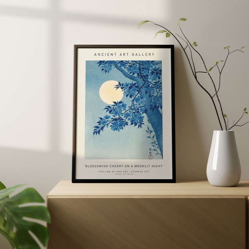 Plakat - Blossoming Cherry On a Moonlit Night - Ancient Art - Incado
