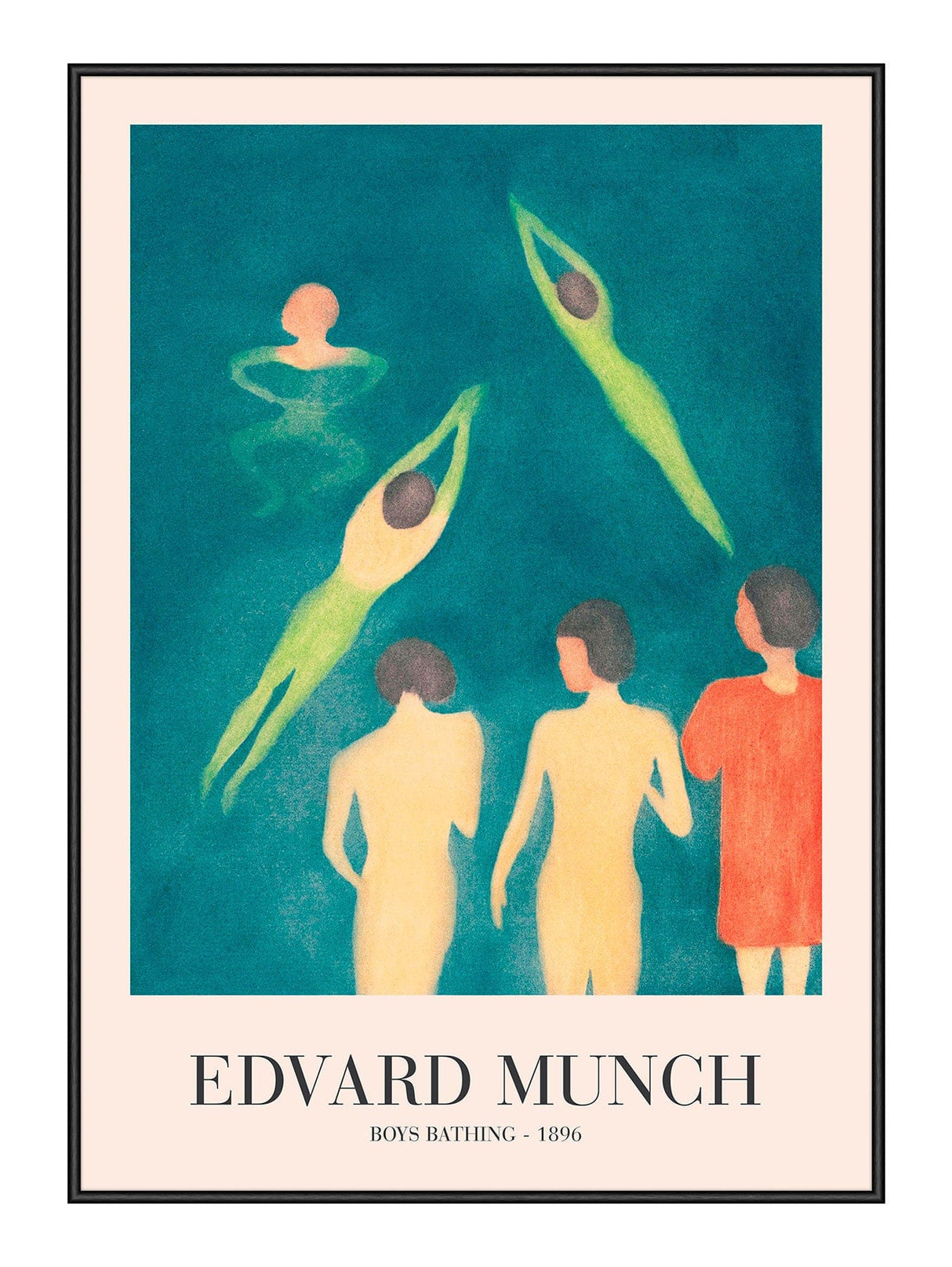 Boys Bathing - Kunstplakat - Edvard Munch 30 x 40  cm Plakat