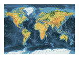 Maps in Minutes - Cobalt Blue 70 x 100  cm Lærredstryk