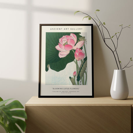 Plakat - Blooming Lotus Flowers - Ancient Art - Incado