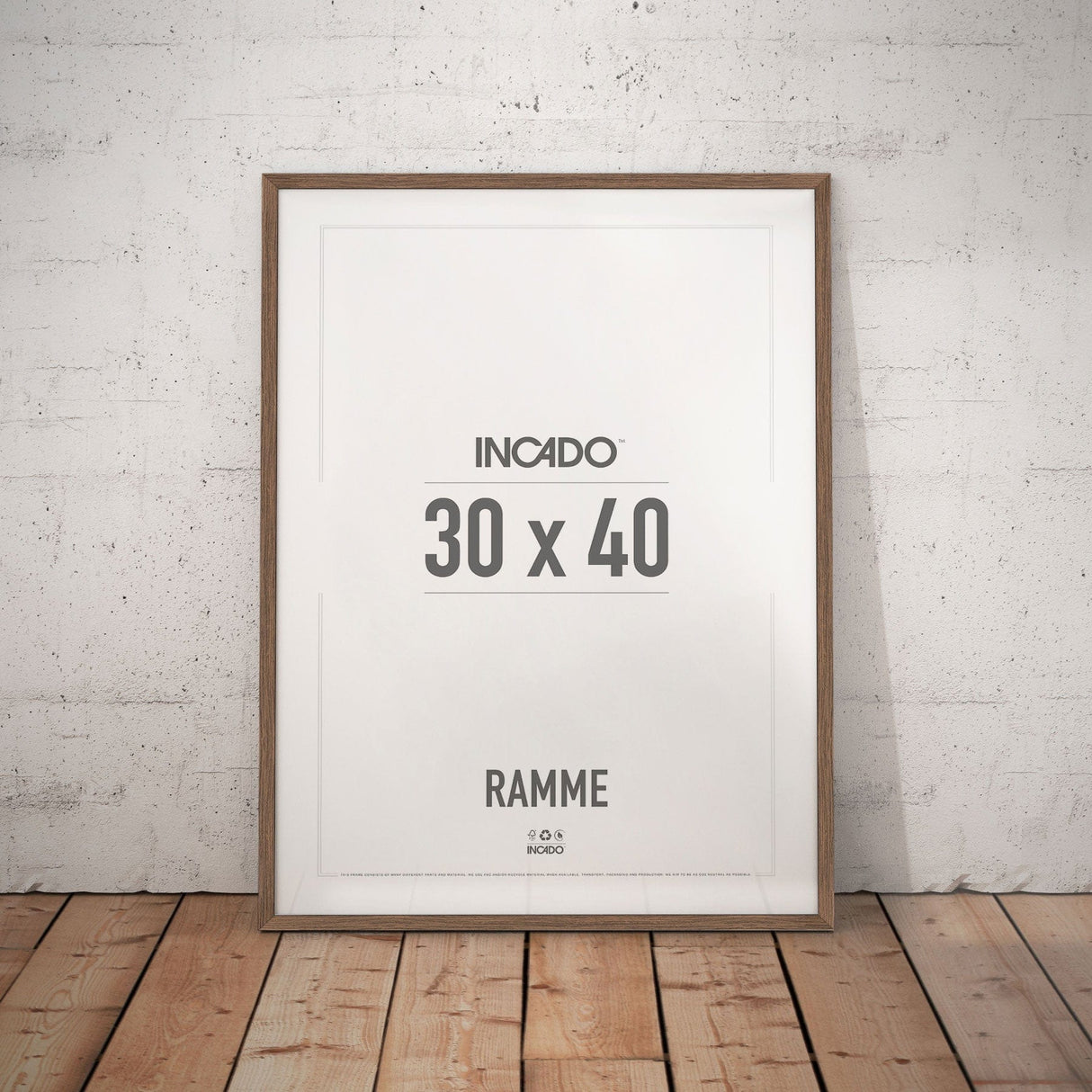 Walnut / Valnød Ramme - Incado NordicLine - 30 x 40 cm