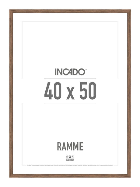 Walnut / Valnød Ramme - Incado NordicLine - 40 x 50 cm 40 x 50  cm Ramme