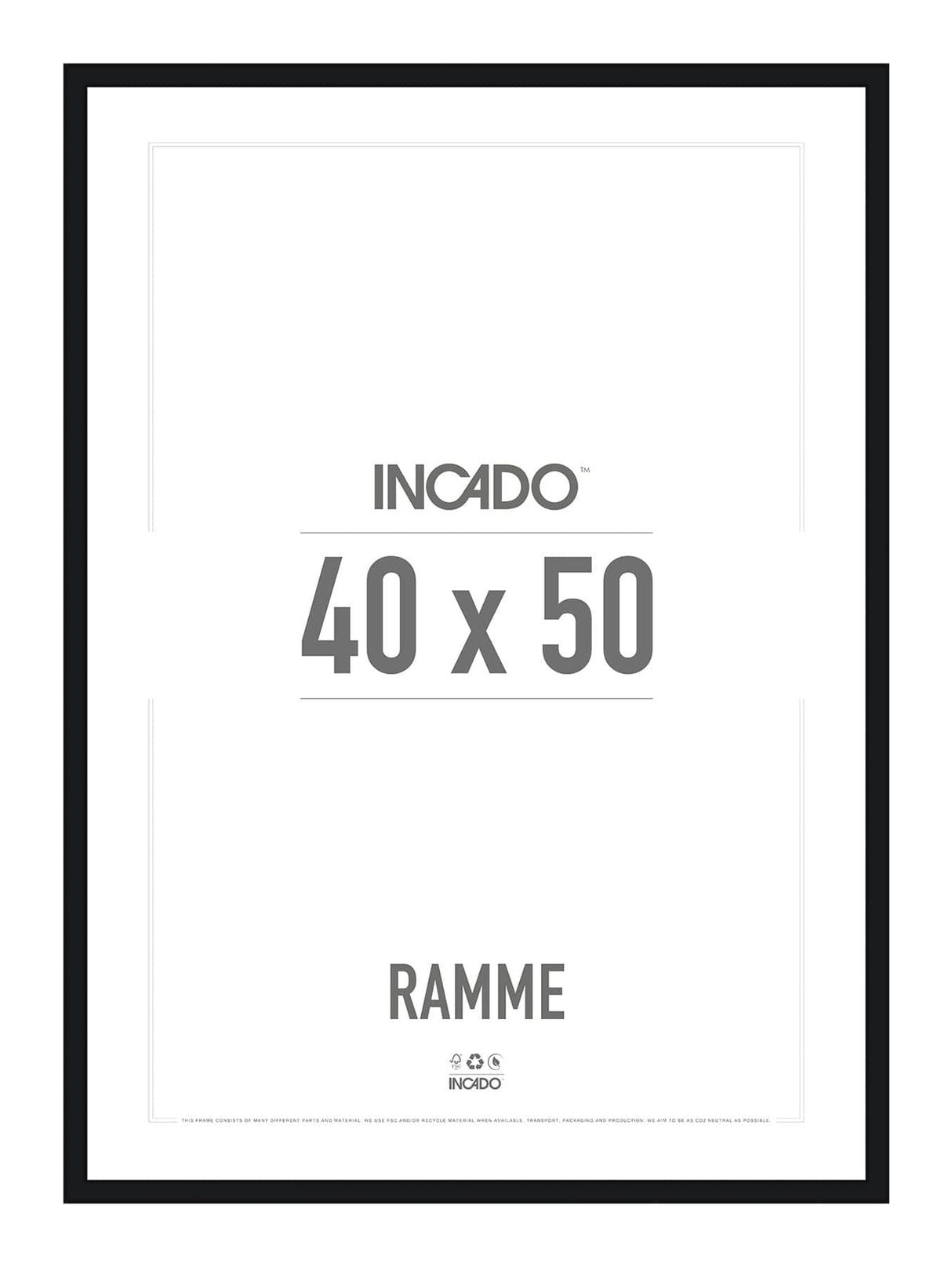 Sort Ramme - Incado NordicLine - 40 x 50 cm 40 x 50  cm Ramme