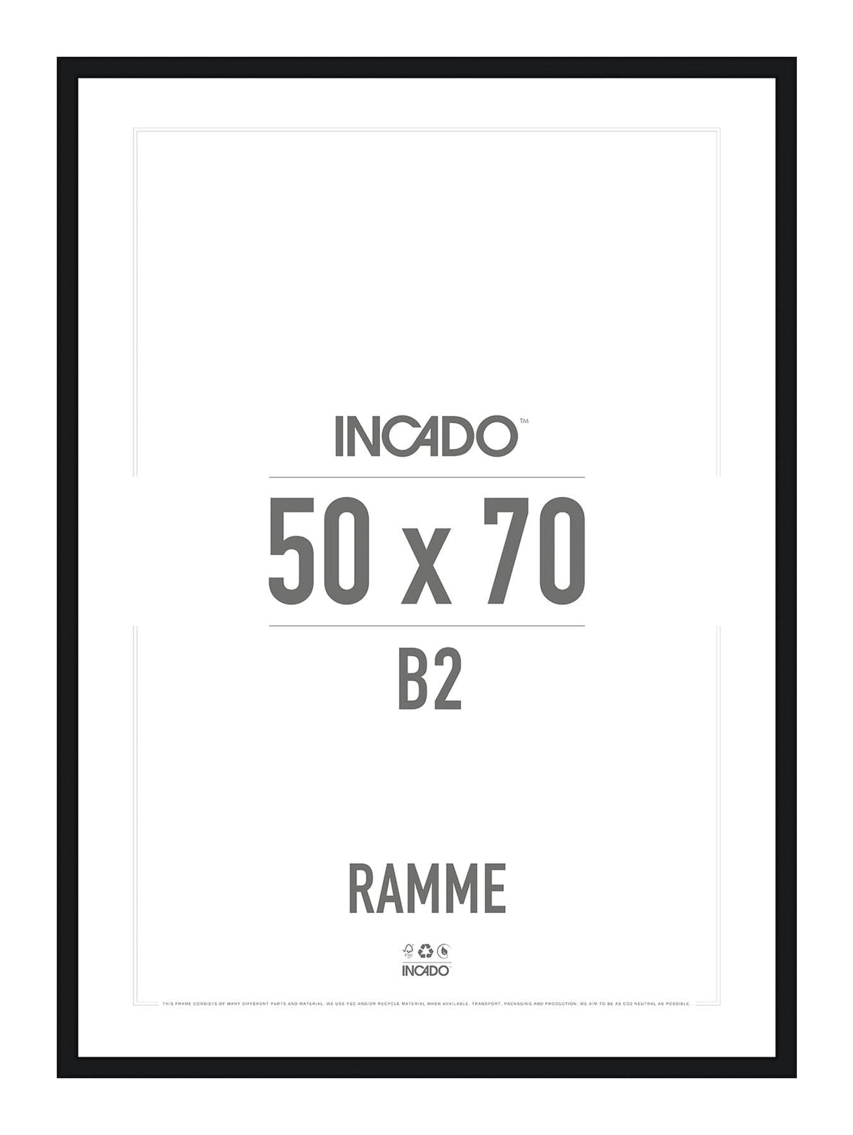Sort Ramme - Incado NordicLine - 50 x 70 cm 50 x 70  cm Ramme