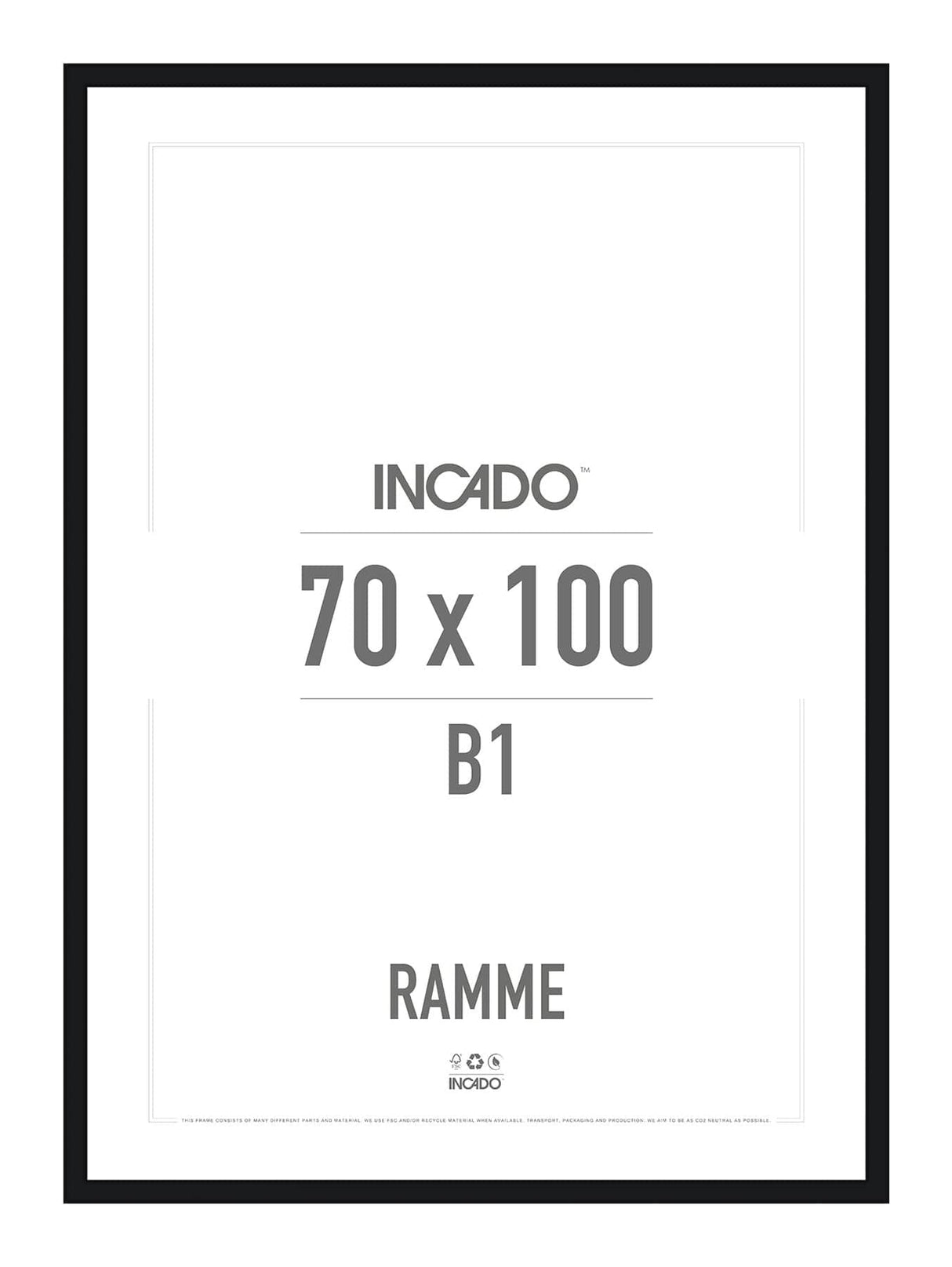 Sort Ramme - Incado NordicLine - 70 x 100 cm 70 x 100  cm Ramme