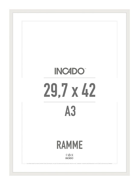 Hvid Ramme - Incado NordicLine - 29,7 x 42 cm / A3 29,7 x 42  / A3 cm Ramme