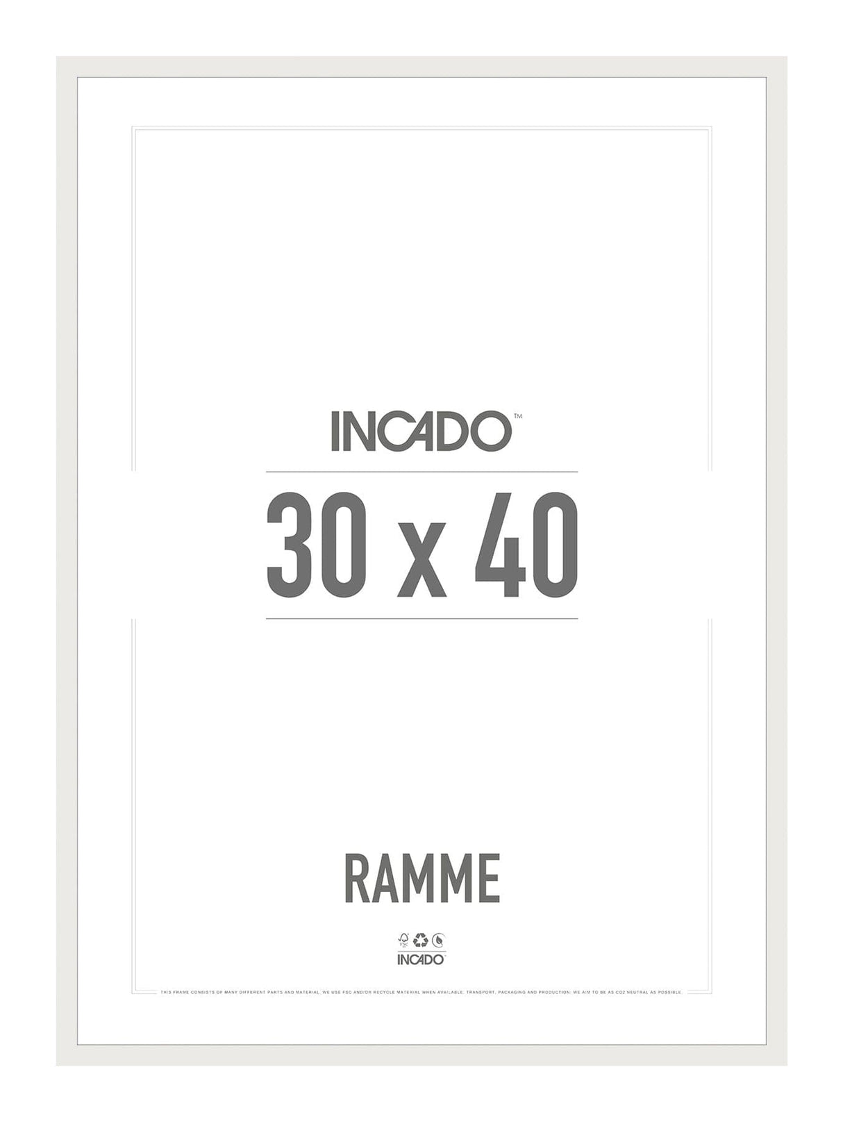 Hvid Ramme - Incado NordicLine - 30 x 40 cm 30 x 40  cm Ramme