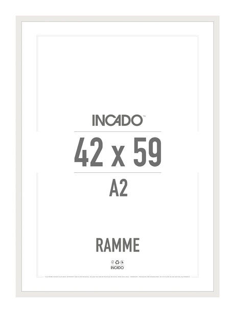 Hvid Ramme - Incado NordicLine - 42 x 59,4 cm / A2 42 x 59,4  / A2 cm Ramme