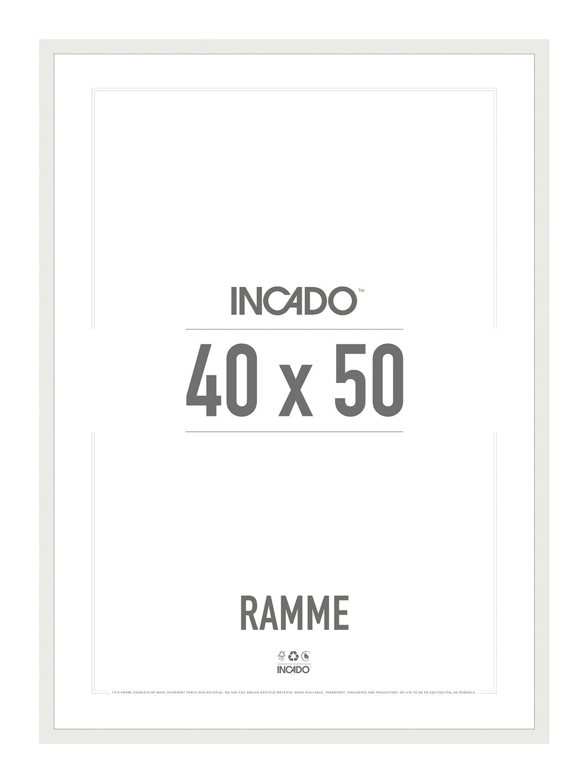 Hvid Ramme - Incado NordicLine - 40 x 50 cm 40 x 50  cm Ramme