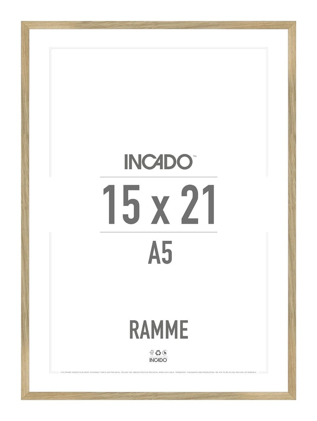 Egetræsramme 15mm - Massiv Eg - Incado NordicLine - 15 x 21 cm 15 x 21  cm Ramme
