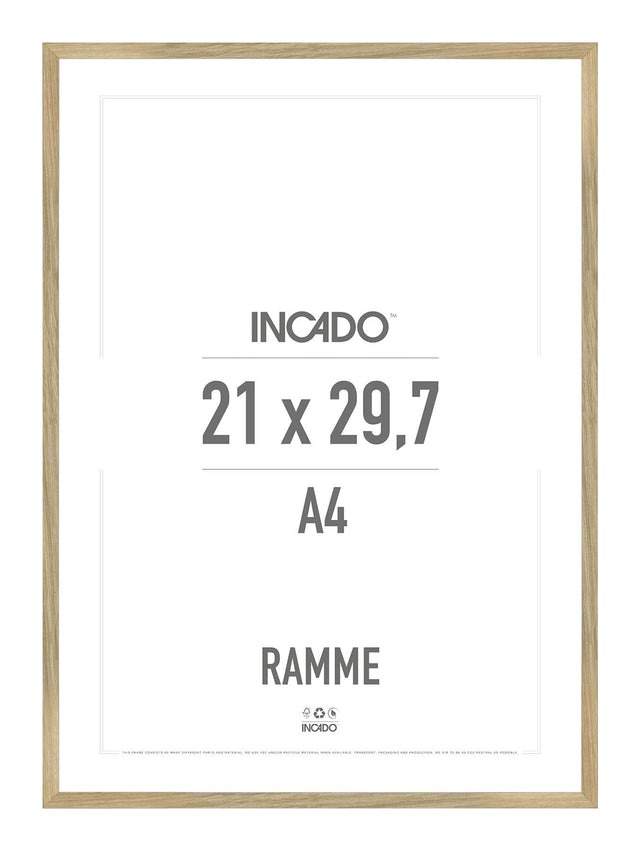 Egetræsramme 15mm - Massiv Eg - Incado NordicLine - 21 x 29,7 cm / A4 21 x 29,7  / A4 cm Ramme
