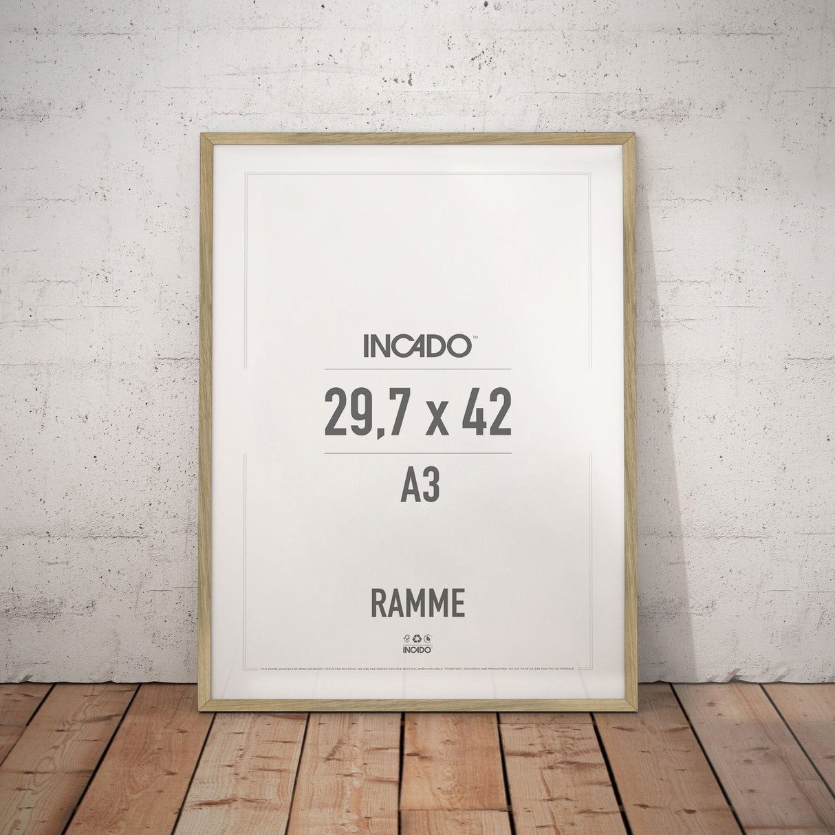 Egetræsramme 15mm - Massiv Eg - Incado NordicLine - 29,7 x 42 cm / A3
