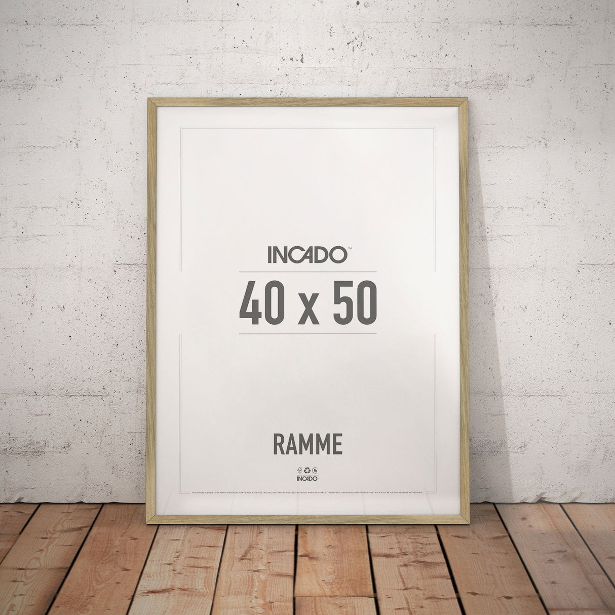 Egetræsramme 15mm - Massiv Eg - Incado NordicLine - 40 x 50 cm