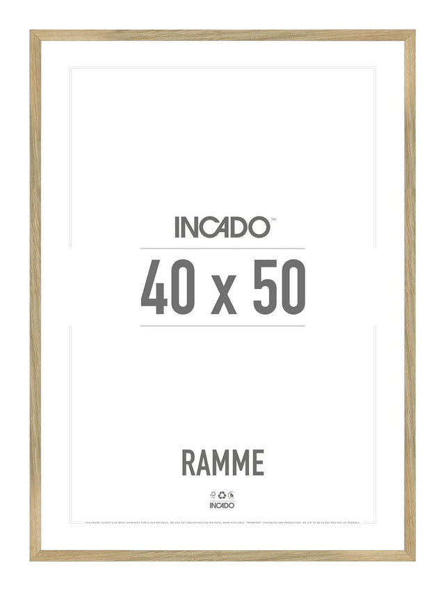 Egetræsramme 15mm - Massiv Eg - Incado NordicLine - 40 x 50 cm 40 x 50  cm Ramme