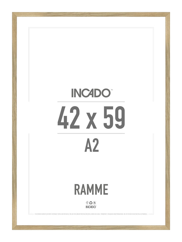 Egetræsramme 15mm - Massiv Eg - Incado NordicLine - 42 x 59,4 cm / A2 42 x 59,4  / A2 cm Ramme