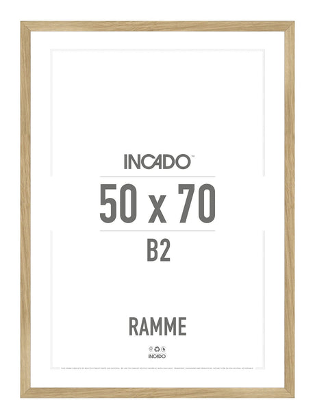 Egetræsramme 20mm - Massiv Eg - Incado NordicLine - 50 x 70 cm 50 x 70  cm Ramme