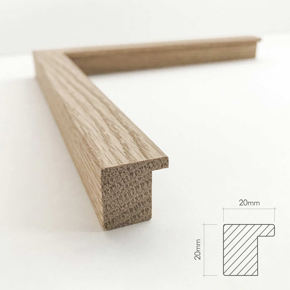 Egetræsramme 20mm - Massiv Eg - Incado NordicLine - 50 x 70 cm