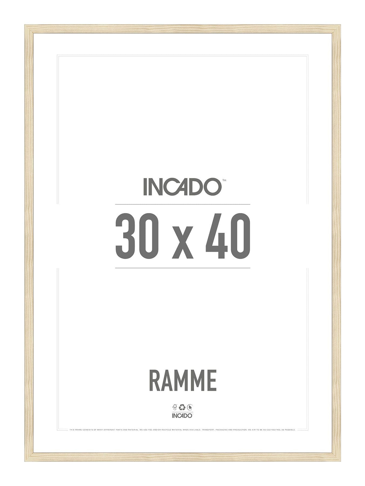 Fyrretræsramme - Incado NordicLine - 30 x 40 cm 30 x 40  cm Ramme
