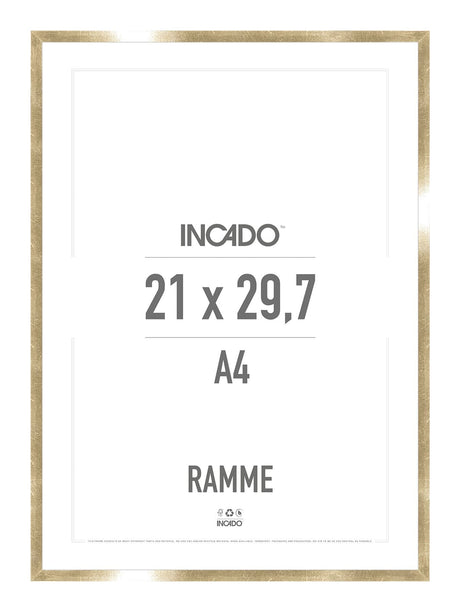 Guld Ramme - Incado NordicLine - 21 x 29,7 cm / A4 21 x 29,7  / A4 cm Ramme