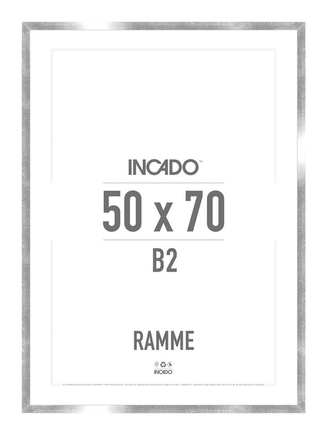 Sølv Ramme - Incado NordicLine - 50 x 70 cm 50 x 70  cm Ramme