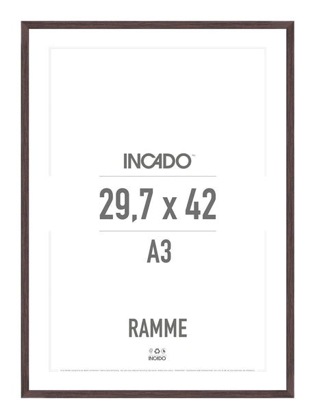 Cherry Brun Ramme - Incado NordicLine - 29,7 x 42 cm / A3 29,7 x 42  / A3 cm Ramme