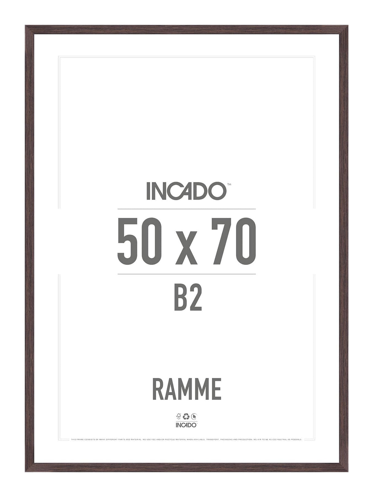 Cherry Brun Ramme - Incado NordicLine - 50 x 70 cm 50 x 70  cm Ramme