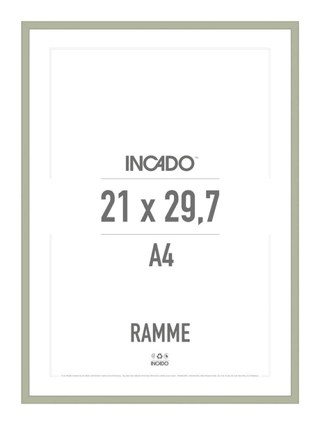 Peppermint Grøn Ramme - Incado NordicLine - 21 x 29,7 cm / A4 21 x 29,7  / A4 cm Ramme