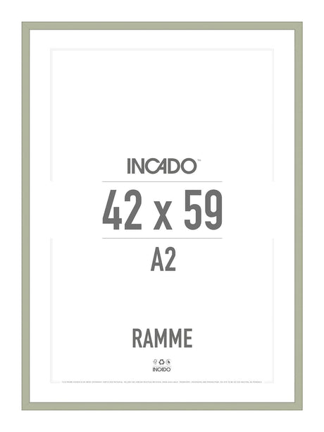 Peppermint Grøn Ramme - Incado NordicLine - 42 x 59,4 cm / A2 42 x 59,4  / A2 cm Ramme