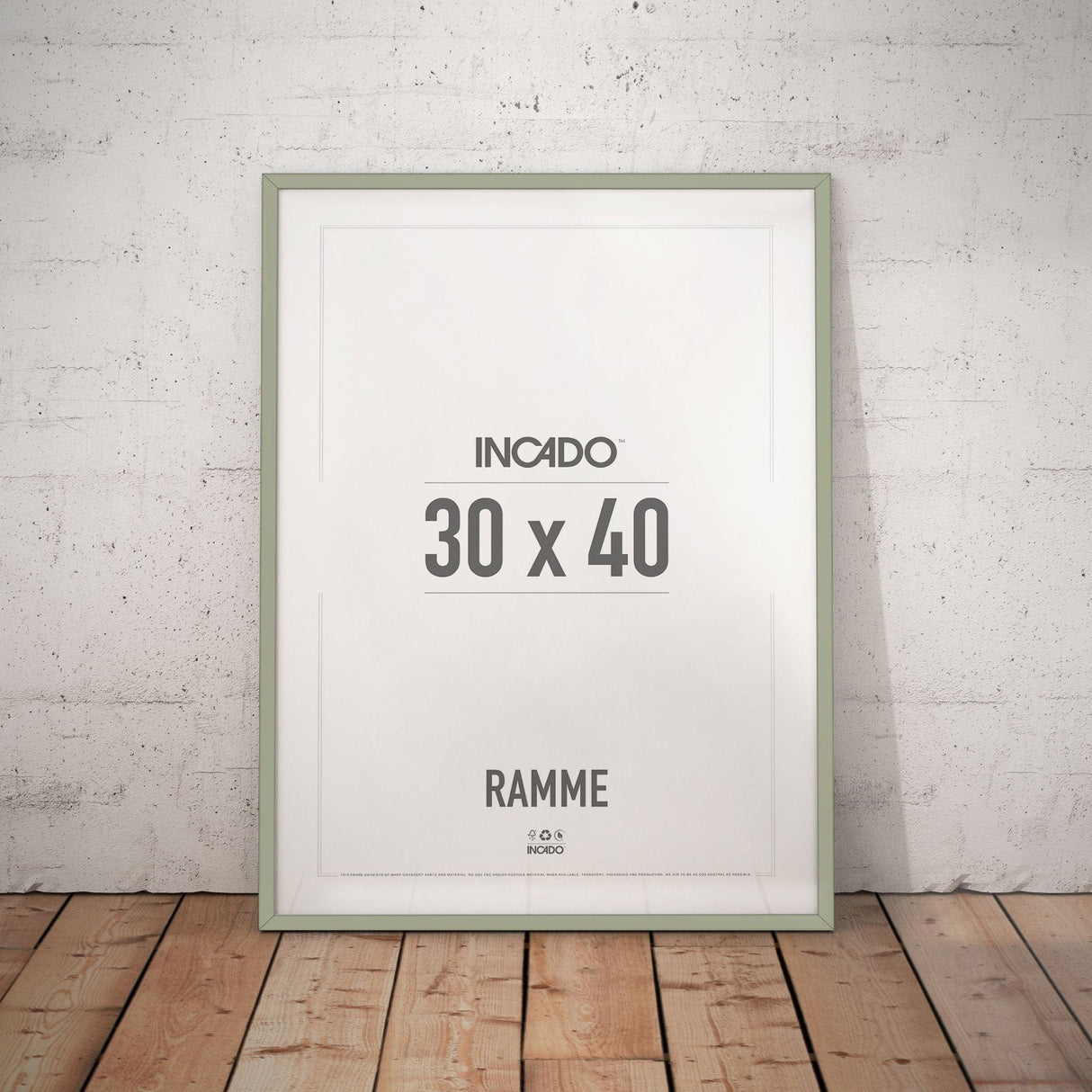 Peppermint Grøn Ramme - Incado NordicLine - 30 x 40 cm