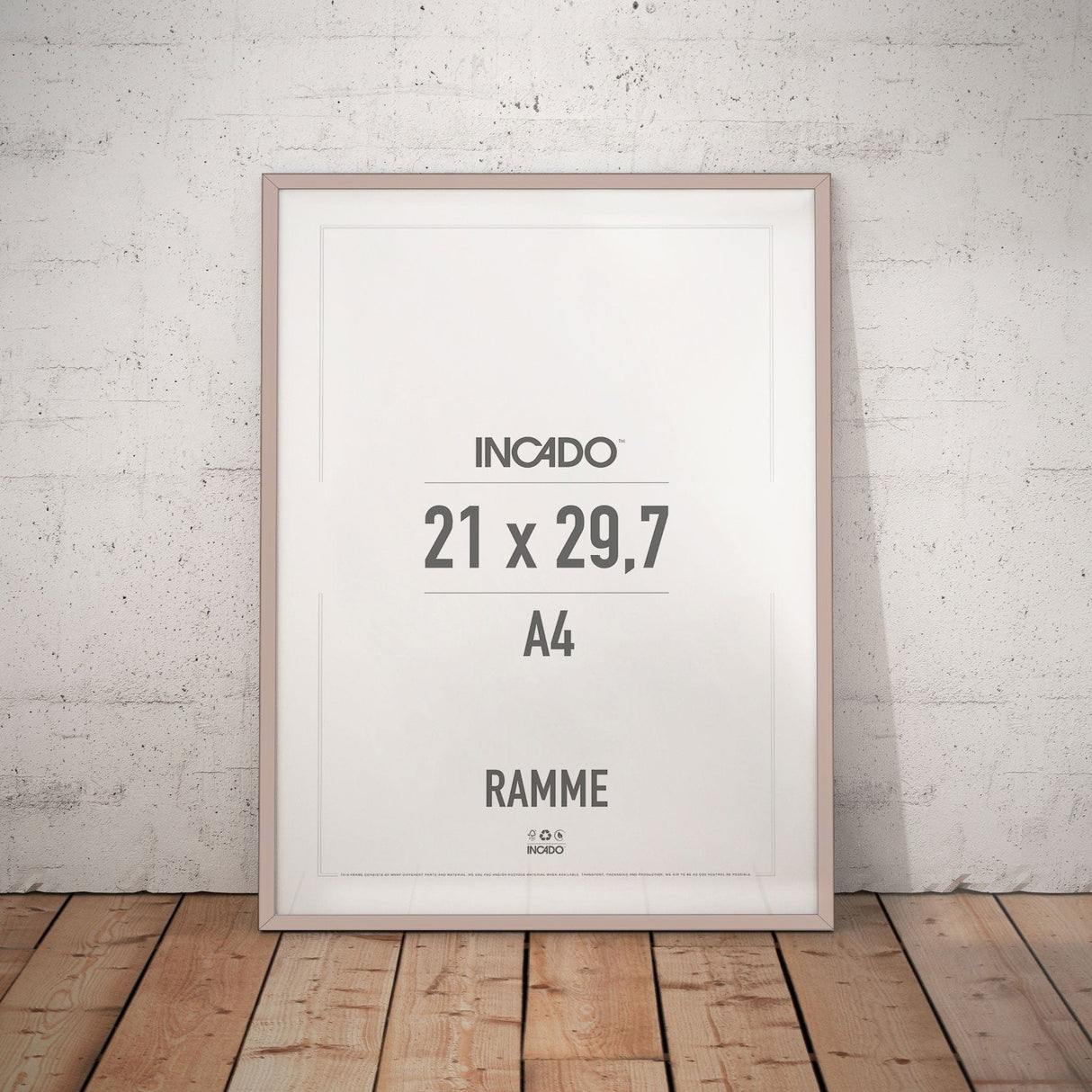 Dirty Rose Lyserød Ramme - Incado NordicLine - 21 x 29,7 cm / A4