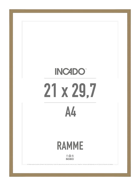 Dijon Gul Ramme - Incado NordicLine - 21 x 29,7 cm / A4 21 x 29,7  / A4 cm Ramme