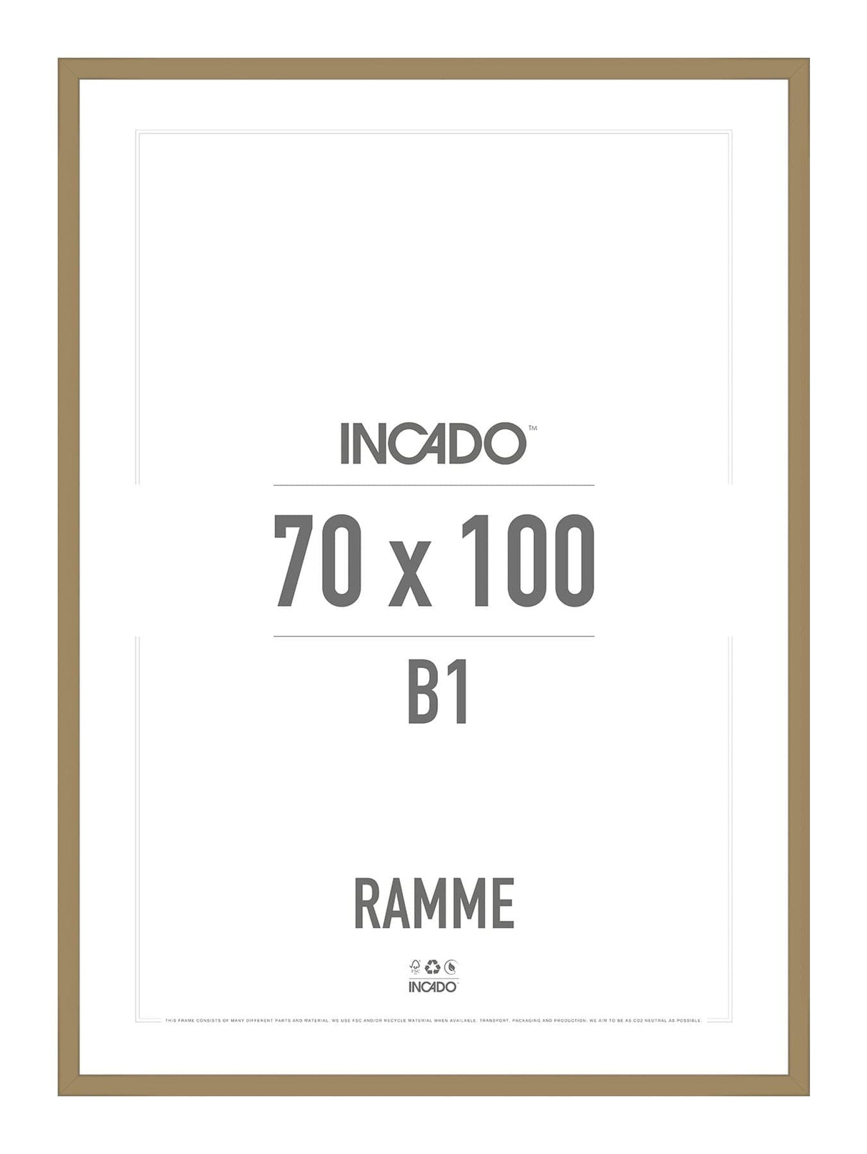 Dijon Gul Ramme - Incado NordicLine - 70 x 100 cm 70 x 100  cm Ramme