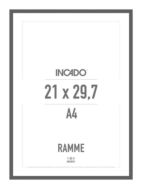 Modern Grå Ramme - Incado NordicLine - 21 x 29,7 cm / A4 21 x 29,7  / A4 cm Ramme