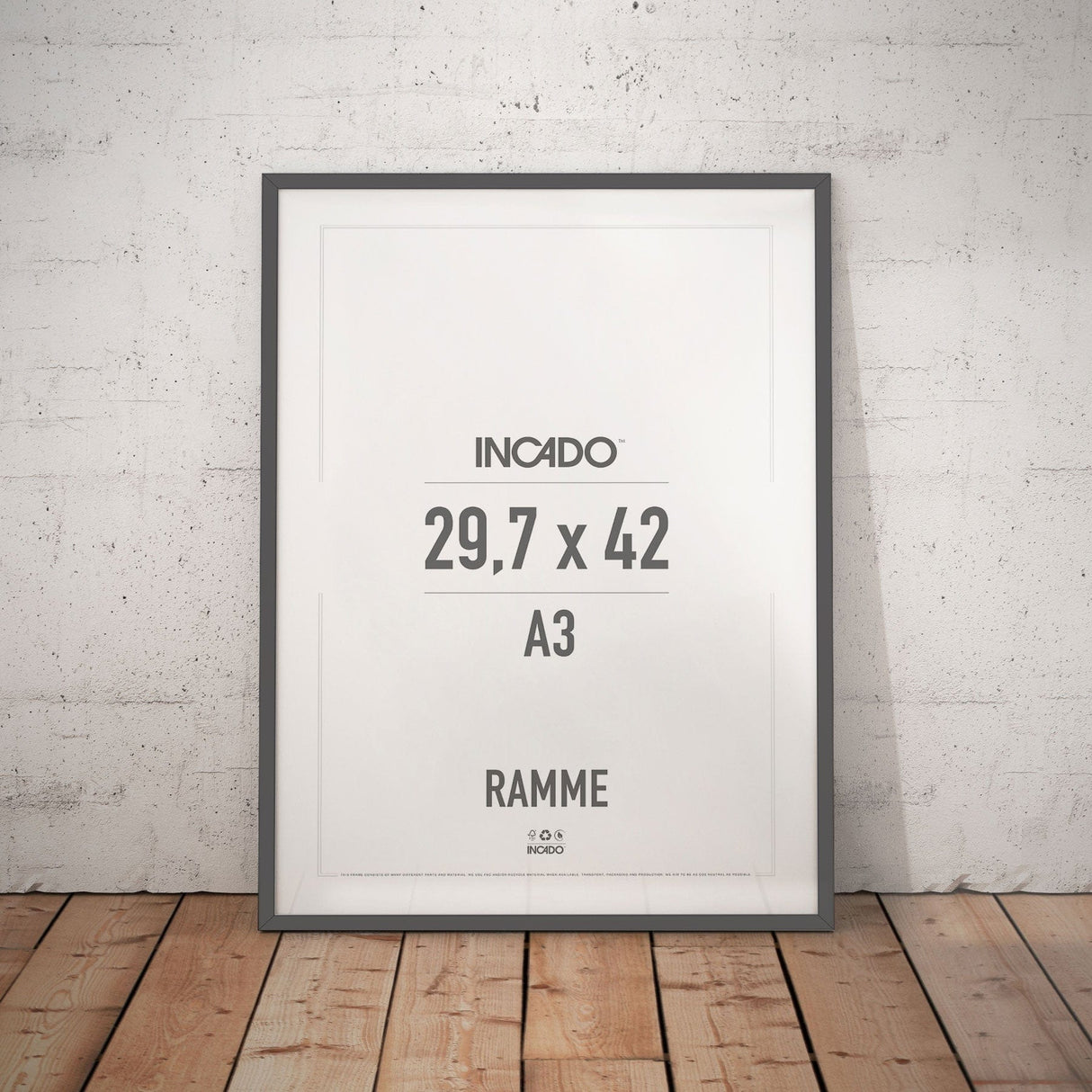 Modern Grå Ramme - Incado NordicLine - 29,7 x 42 cm / A3