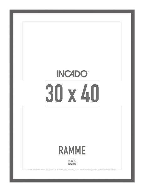 Modern Grå Ramme - Incado NordicLine - 30 x 40 cm 30 x 40  cm Ramme