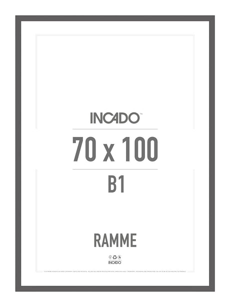 Modern Grå Ramme - Incado NordicLine - 70 x 100 cm 70 x 100  cm Ramme